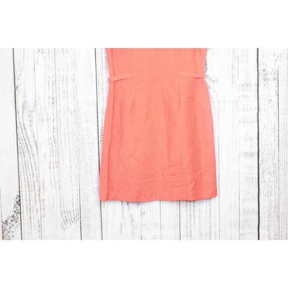 Geary Roark Orange Linen Rayon Sheath Dress Career Size 10 - Picture 4 of 12